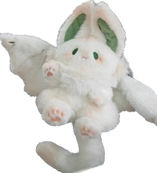 "Flying Bat-Rabbit Plush Toy - Big White Rabbit Style Fluffy Comfort Doll with Bat Wings & Adorable Pastel Design (Xiaofuzhu Collection)"