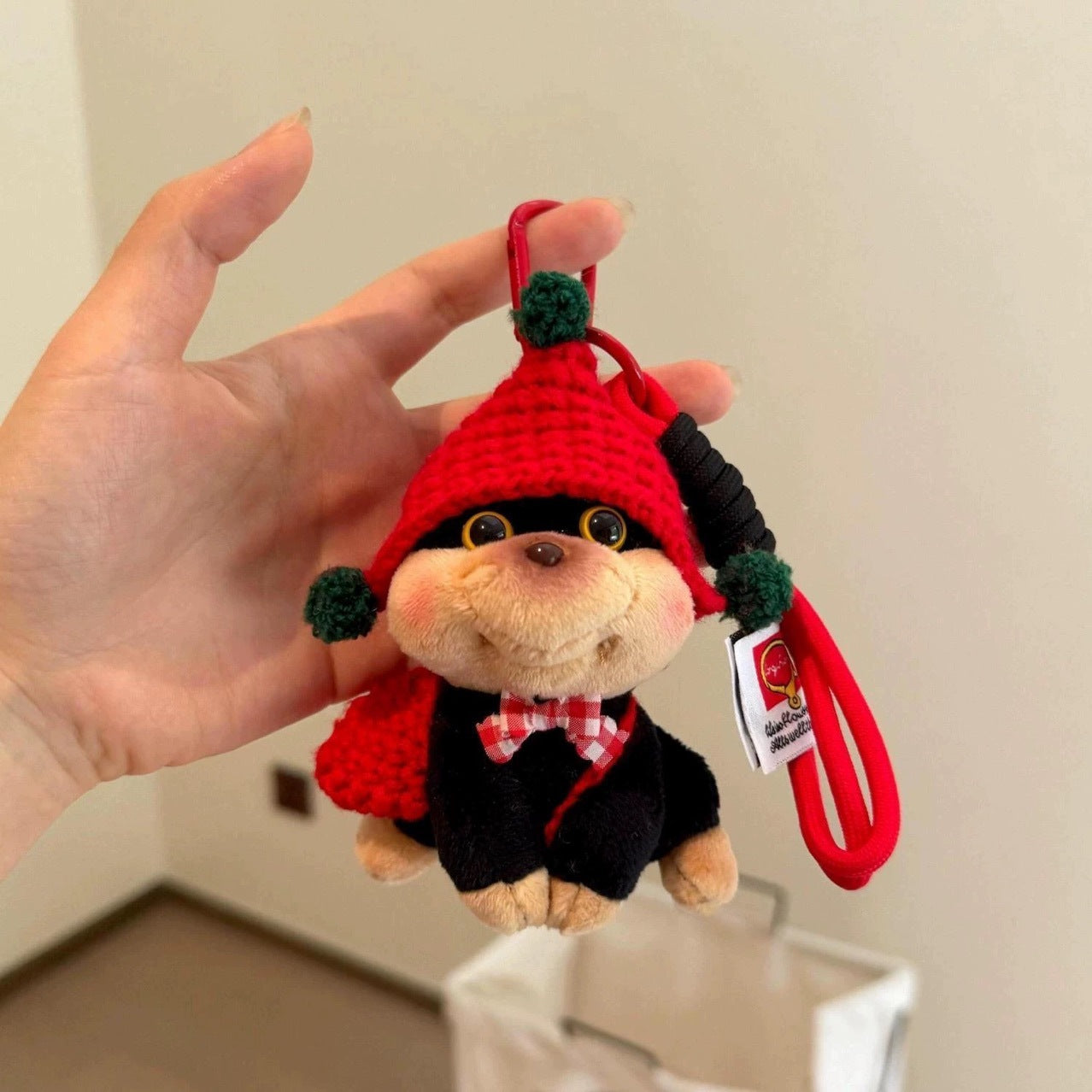 Bee Puppy Bag Charm & Keychain - Adorable Girls' Plush Backpack Decor Toy